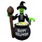GOOSH 6.5FT Inflatable Witch with Cauldron – Light-Up Happy Halloween Yard Decoration